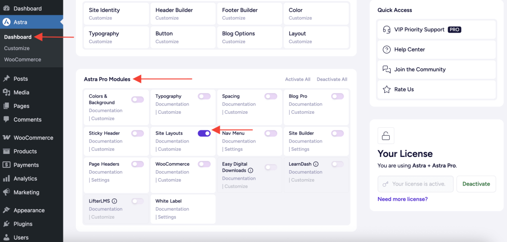 Full Width Site Layout