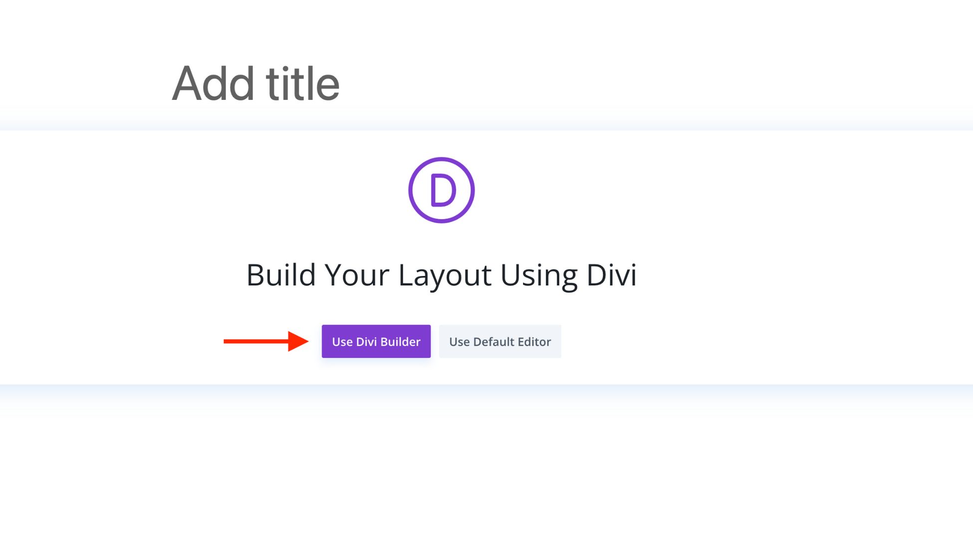 use divi builder