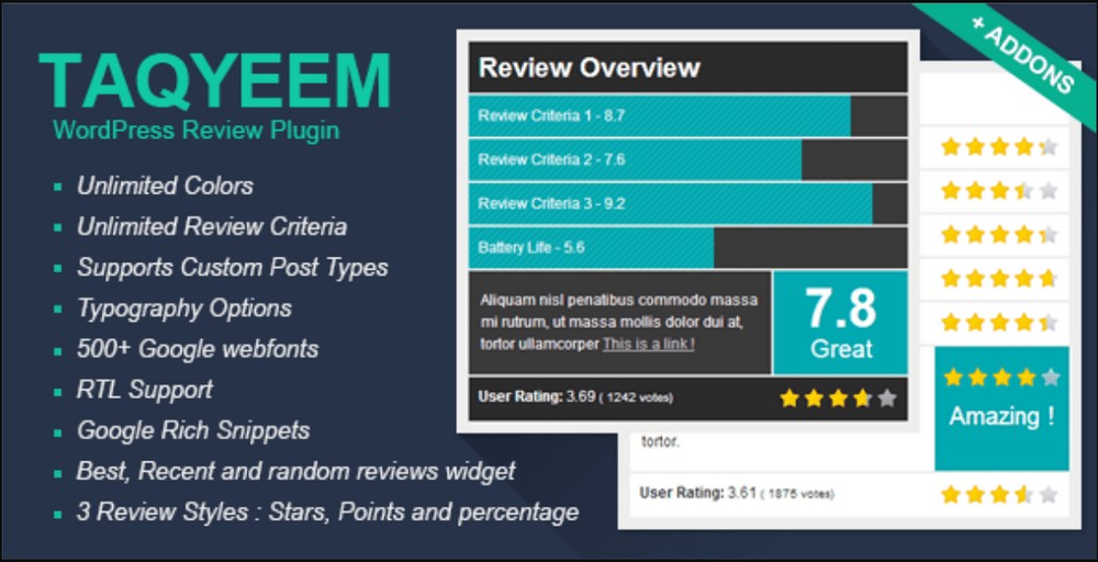 Taqyeem - premium WordPress plugin for rich snippets