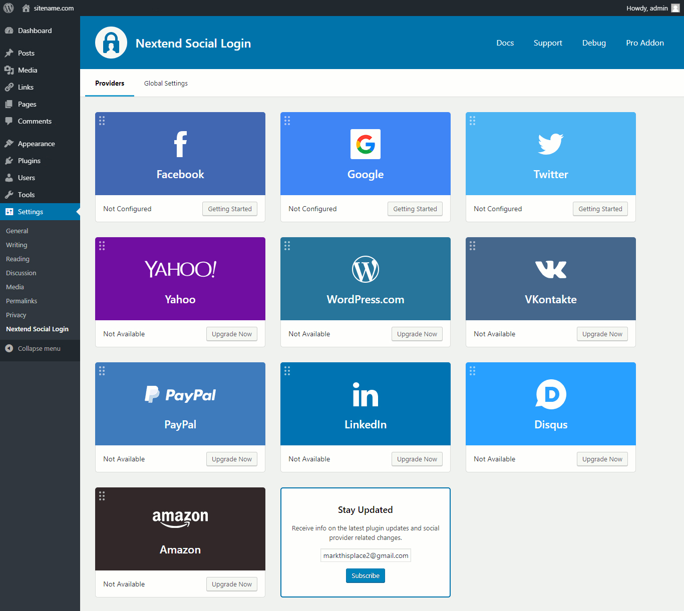 Nextend social login