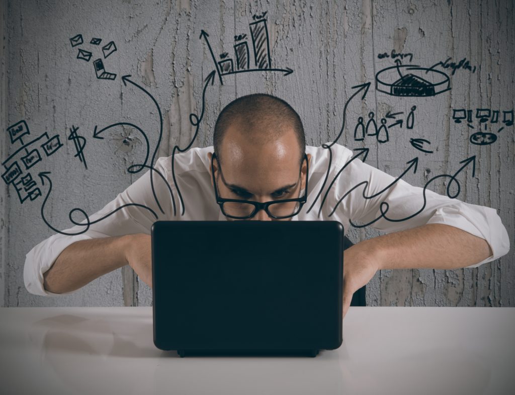 Businessman working with laptop