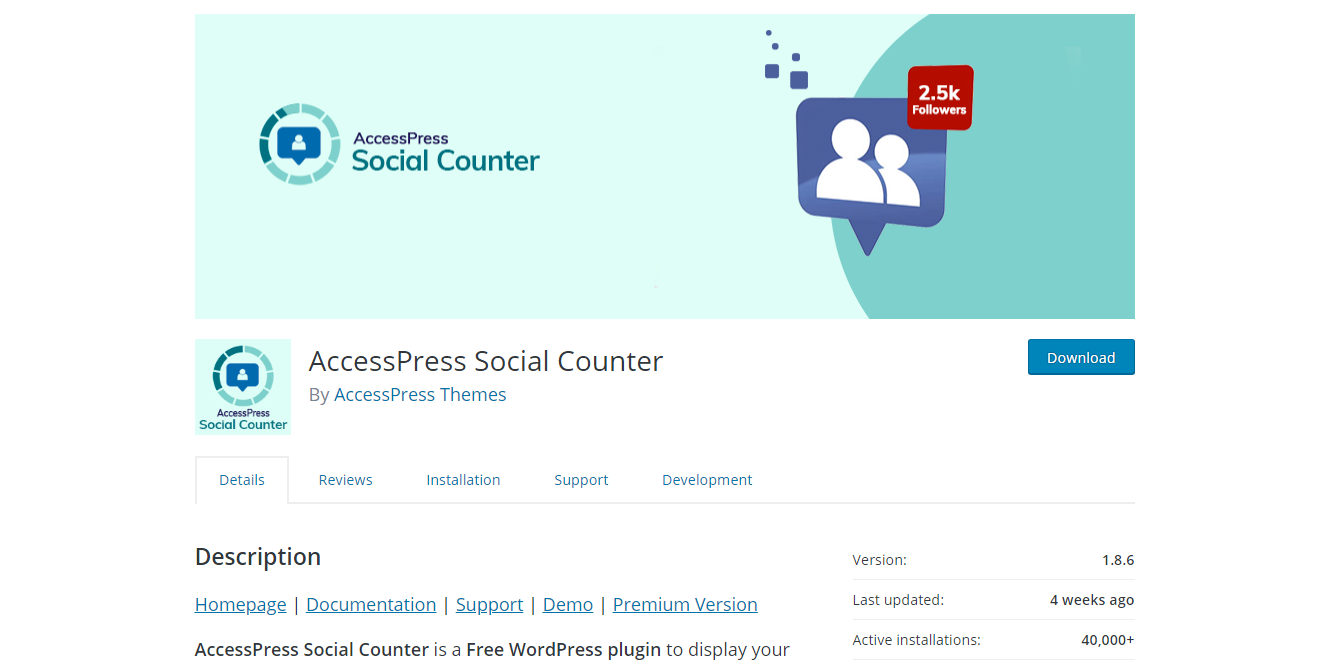 Social Media Plugins -AccessPress Social Counter