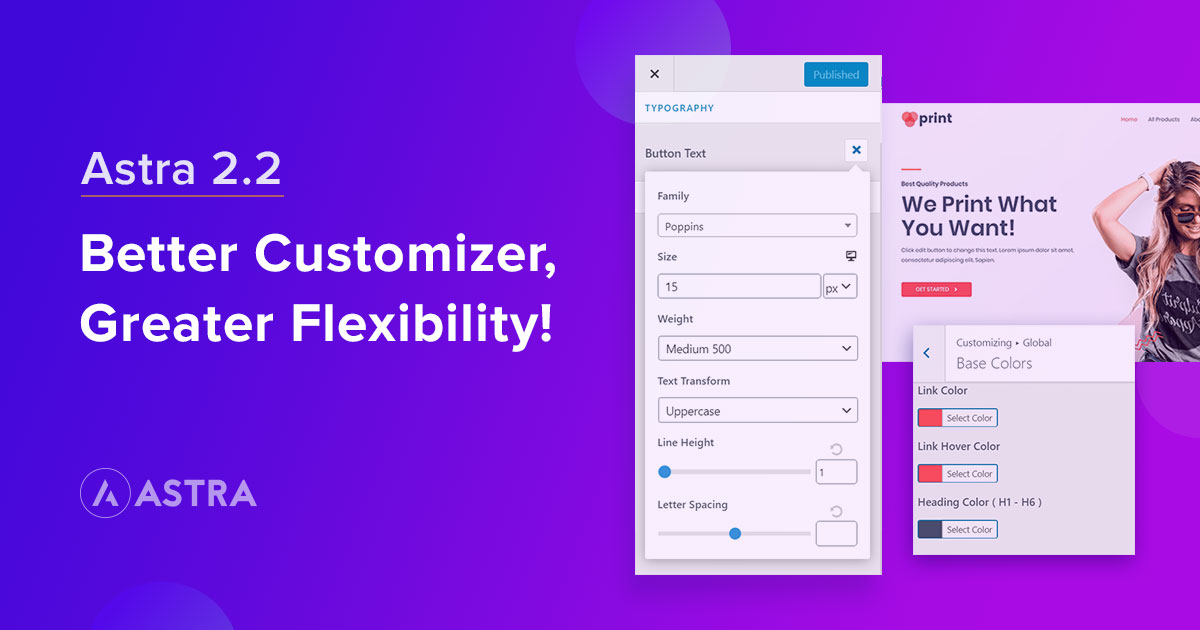 Astra 2.2 - New Customizer Options