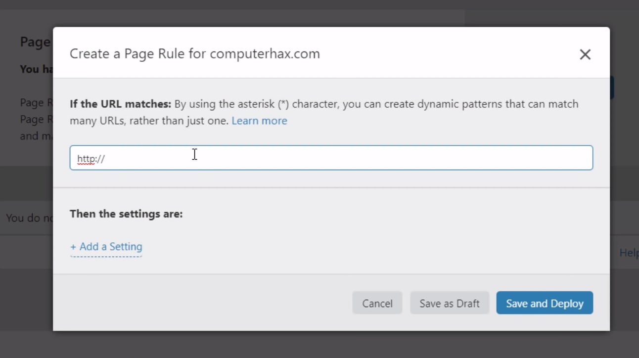 creating page rule