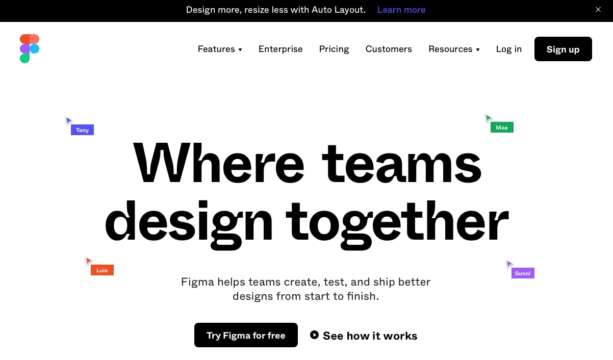 Figma homepage