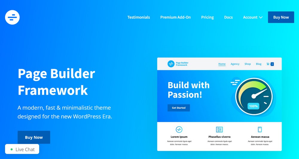 Page Builder Framework fast theme