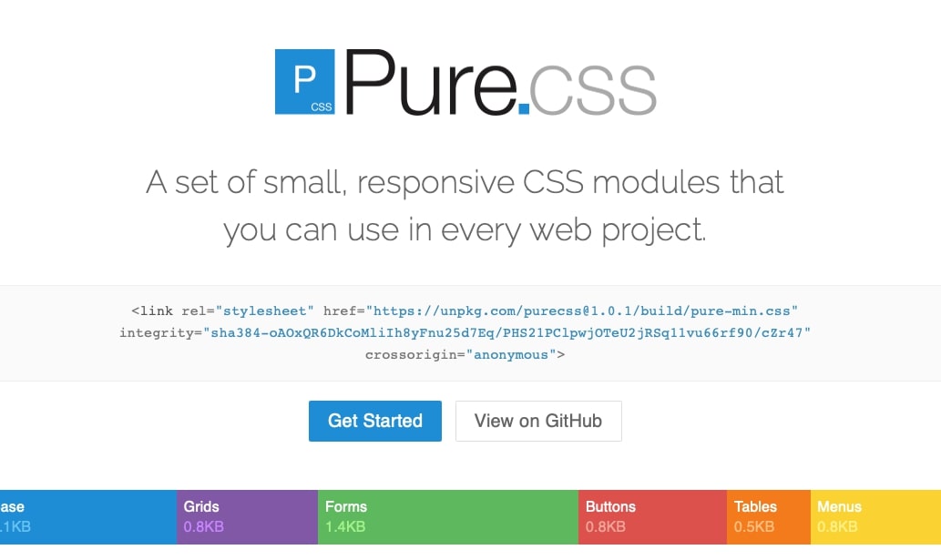 pure css homepage