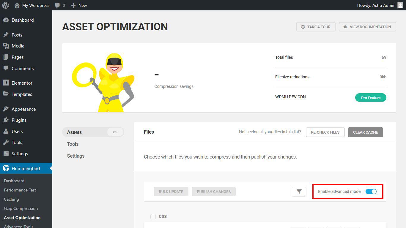 Enabling advanced options on HummingBird