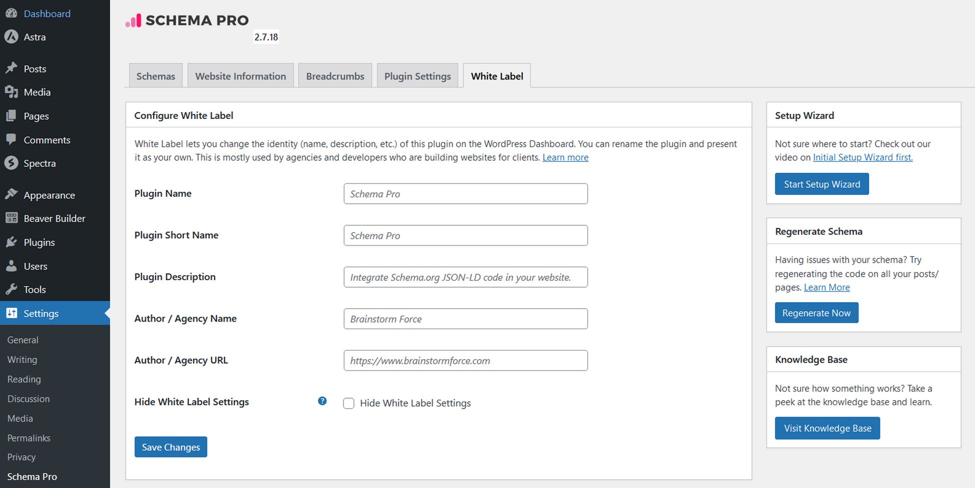 white labels backend information