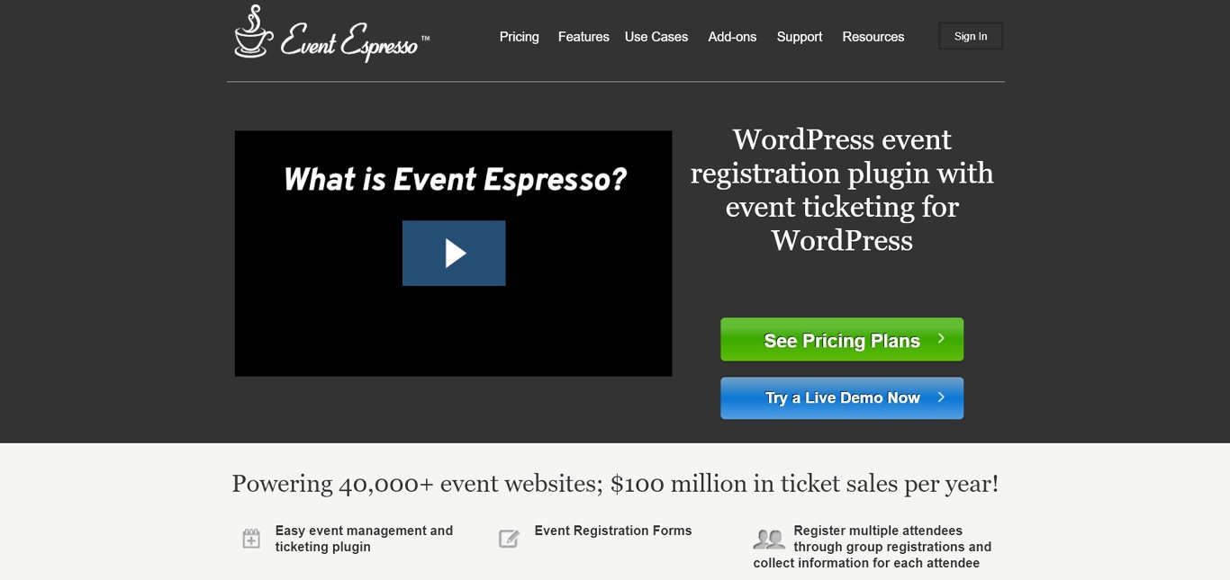 Image of event espresso manager site