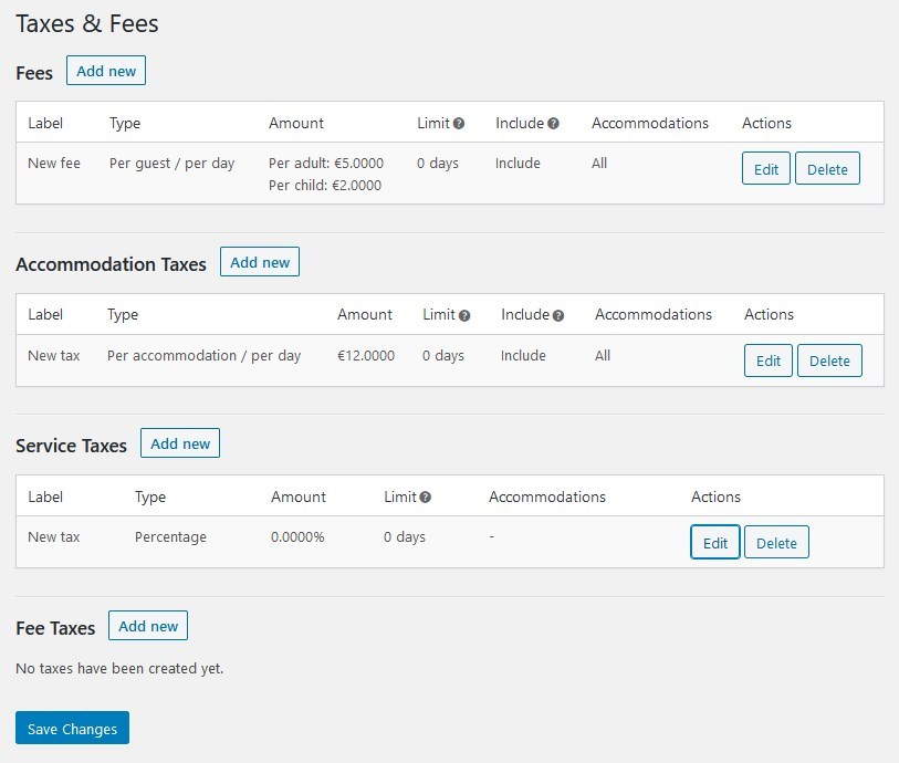 taxes fees motopress