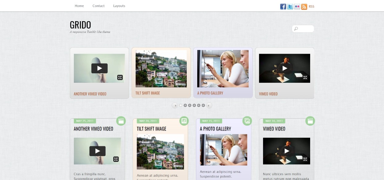 Grido responsive Tumblr-like theme