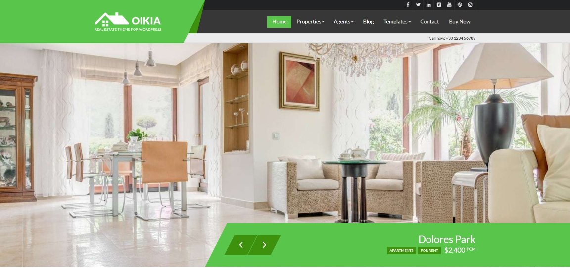 Oikia real estate wordpress template