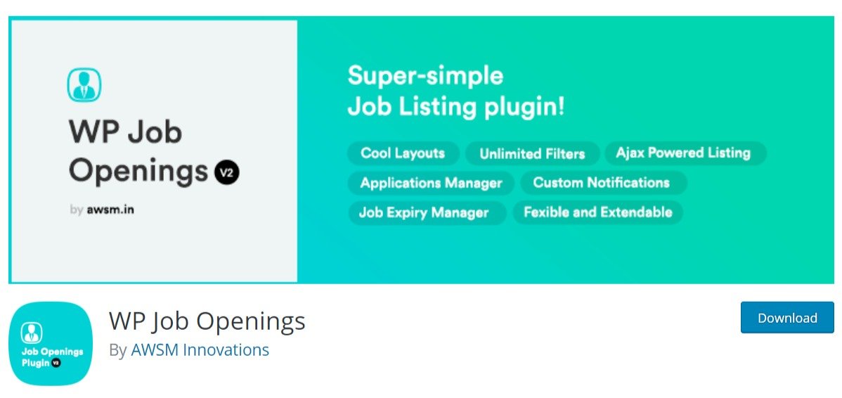 WP Job Openings wordpress free plugin