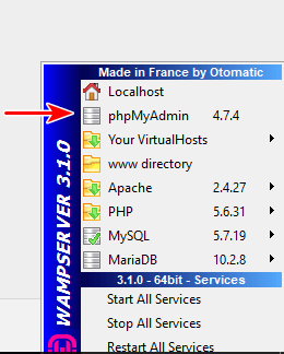 Access phpmyadmin on WAMP