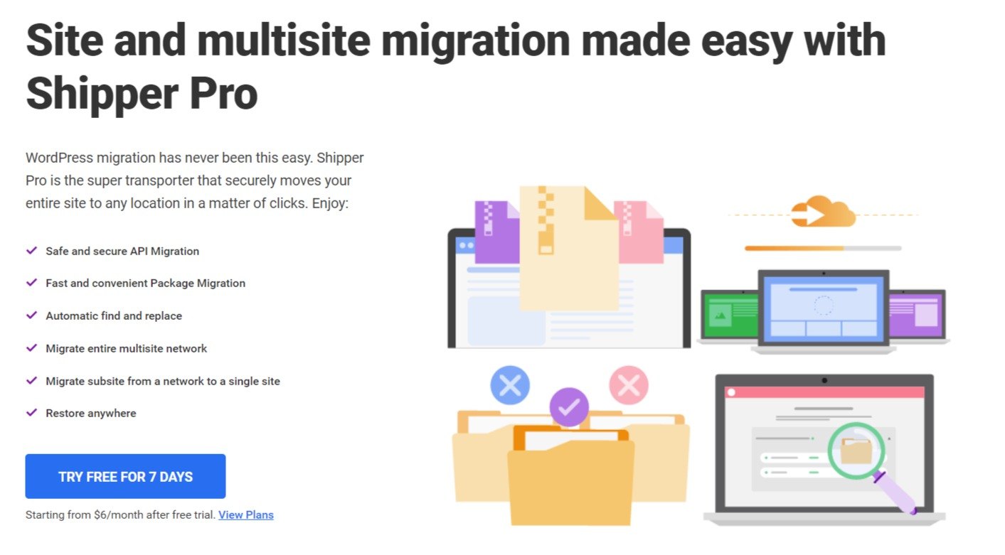 Shipper Pro Easy WordPress Site Migration plugin