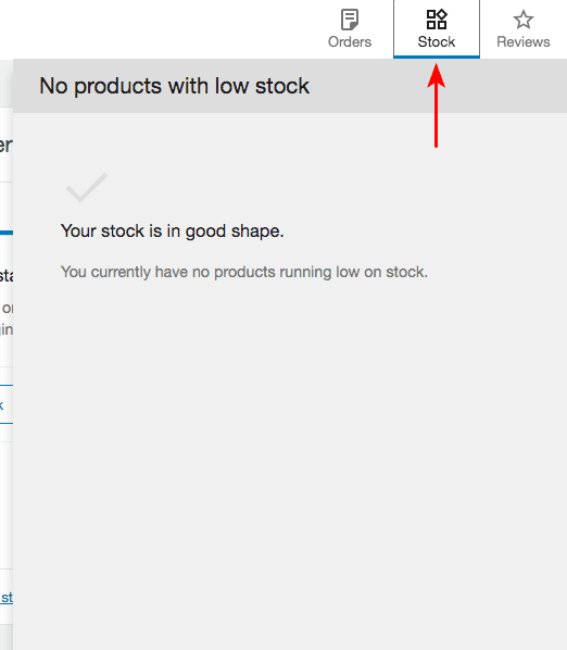 woocommerce stock notification area