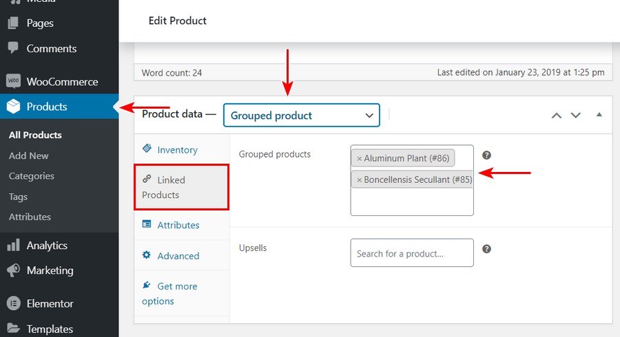 Add grouped product in WooCommerce