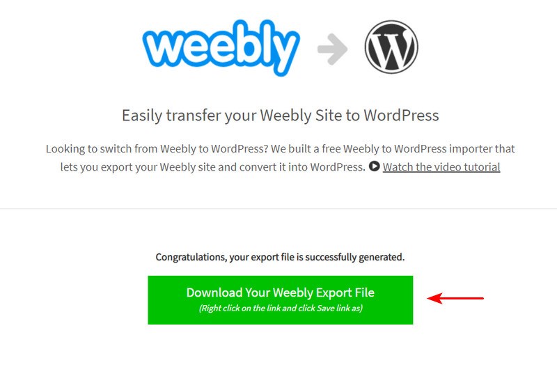 Download Weebly export file