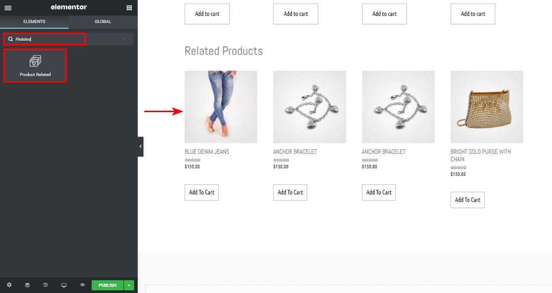 Elementor product related widget