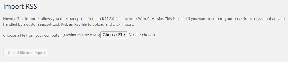 Import RSS WordPress