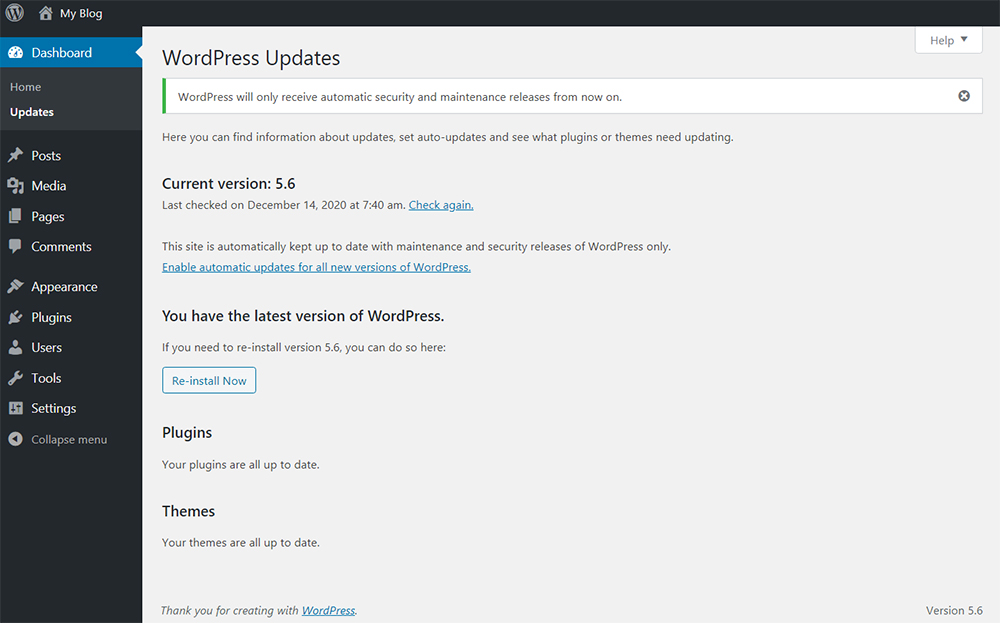 WordPress 5.6 Auto-Updates