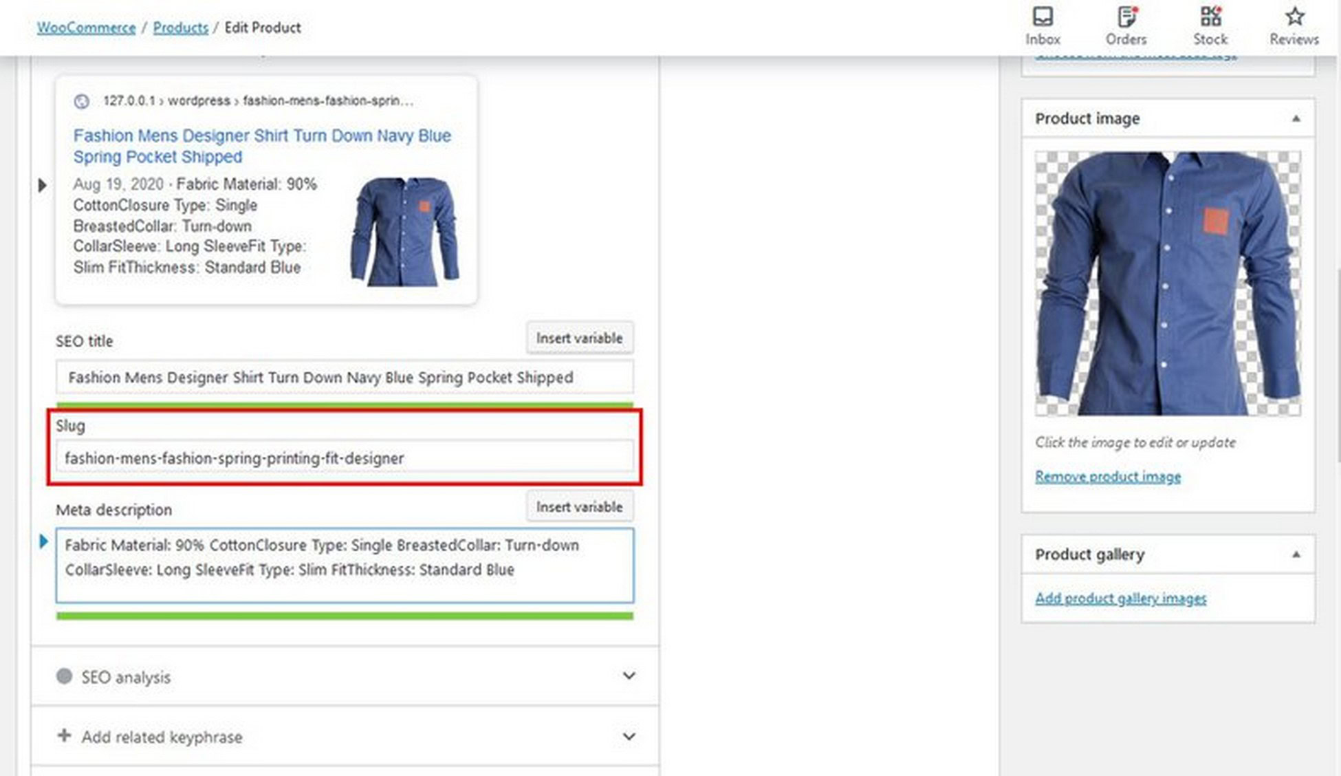 Yoast Slug optimization