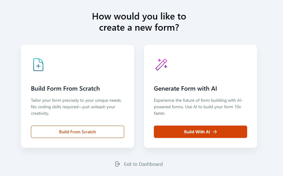 Create a new from with SureForms