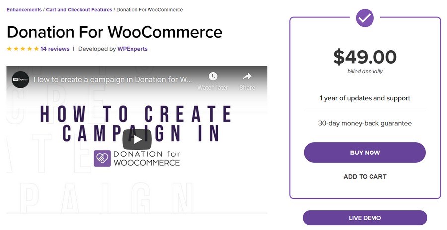 Donation for WooCommerce add on