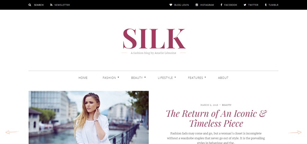 Silk A fashion blog theme demo