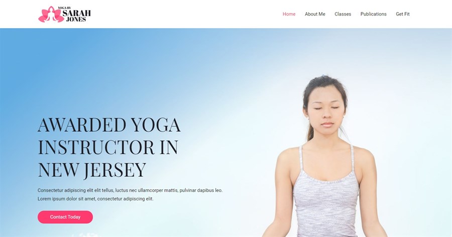 Yoga Instructor gutenberg website