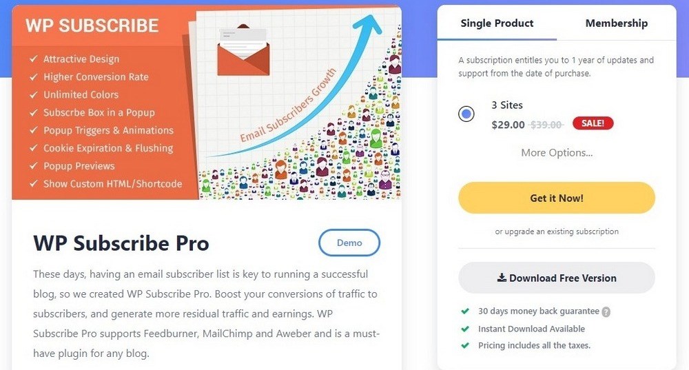 WP Subscribe Pro plugin