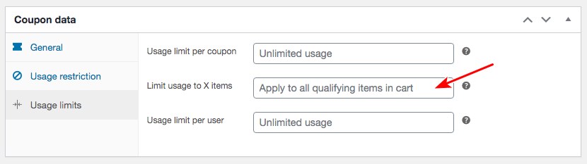 WooCommerce coupon usage limits setting 2