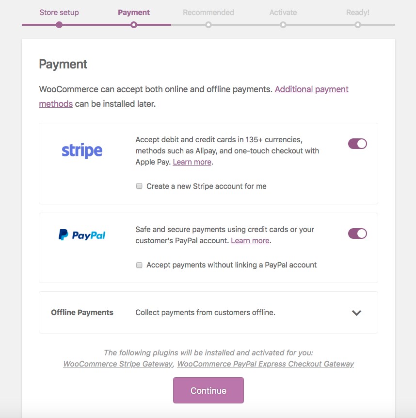 WooCommerce payment setup