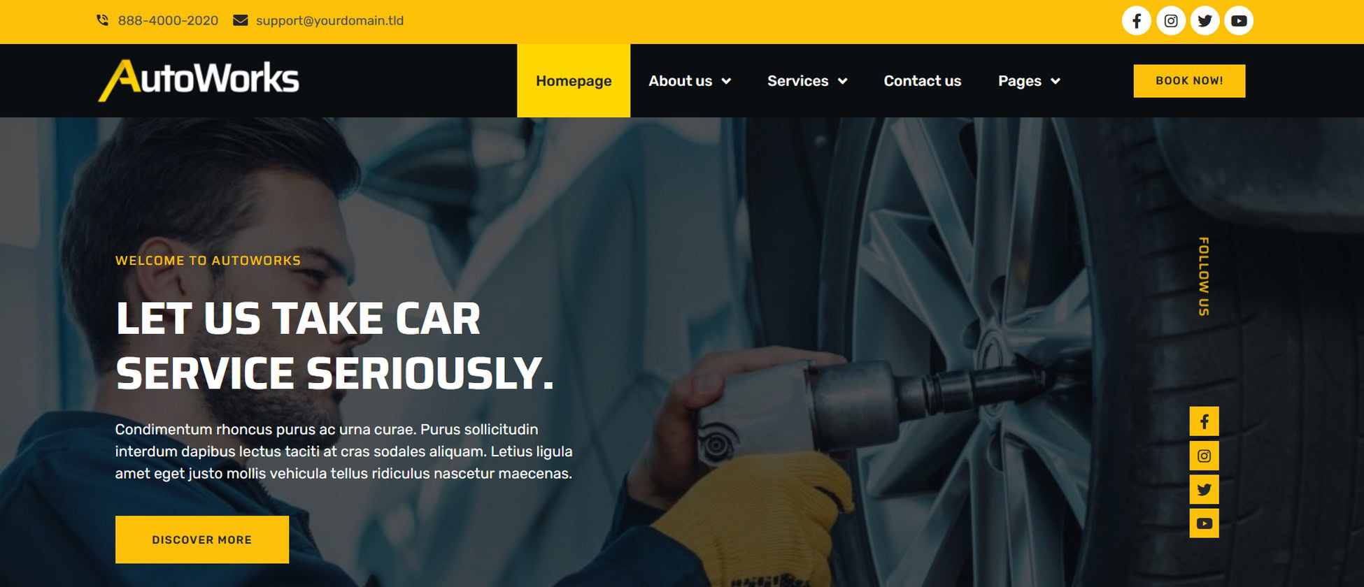 autoworks theme: flexible for car dealerships with elementor