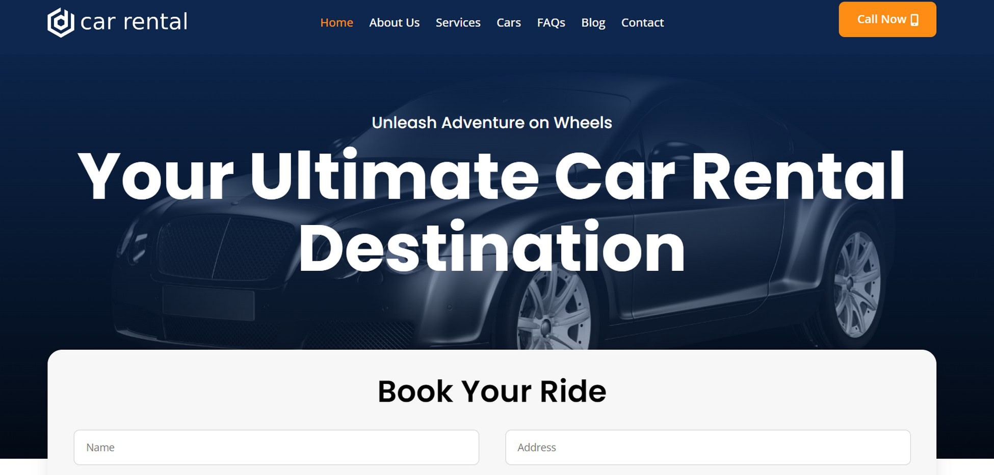 divi child car rental automotive child theme