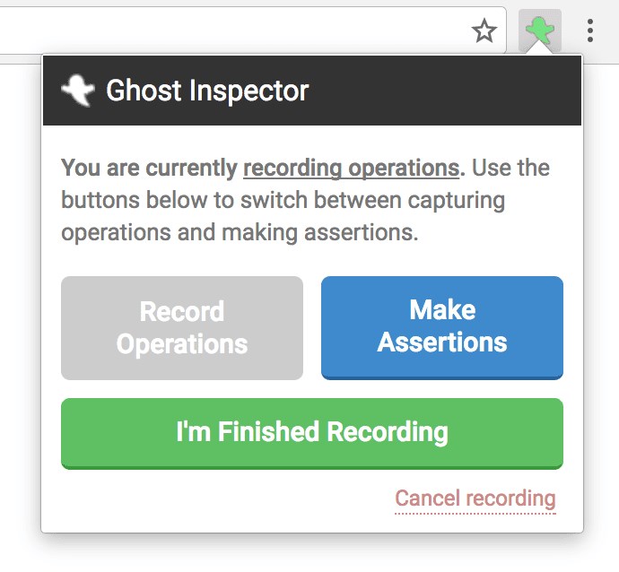 Ghost inspector recording