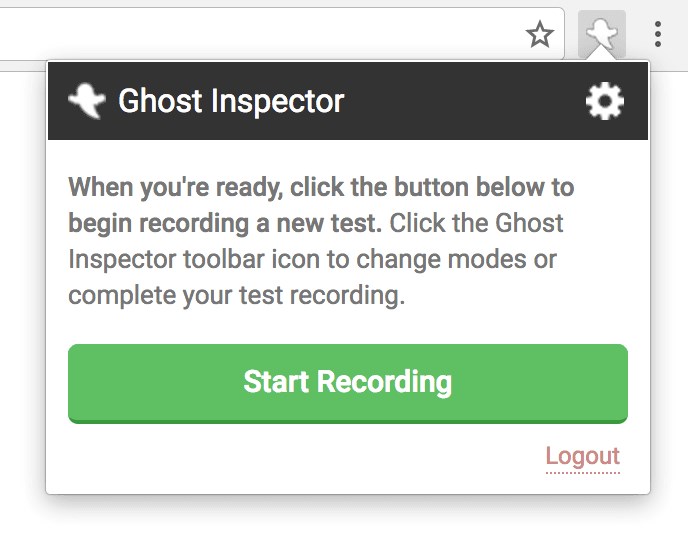 Ghost inspector start recording