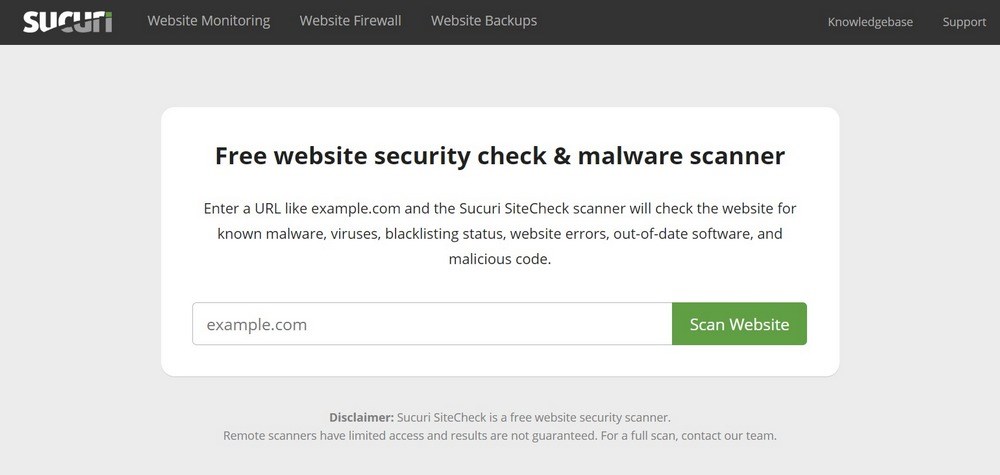 Sucuri SiteCheck Malware Scanner