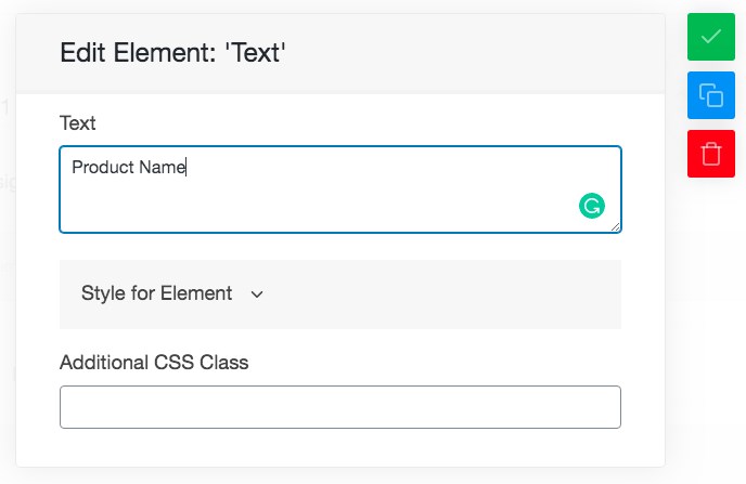 Text element setting