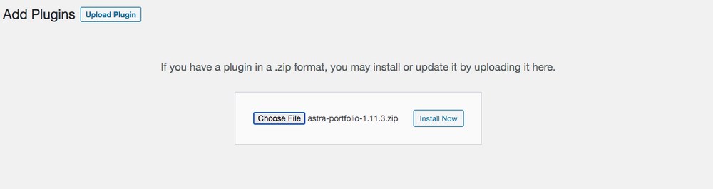 Upload WP Portfolio plugin