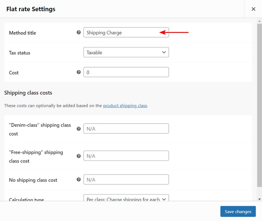 WooCommerce flat rate setting