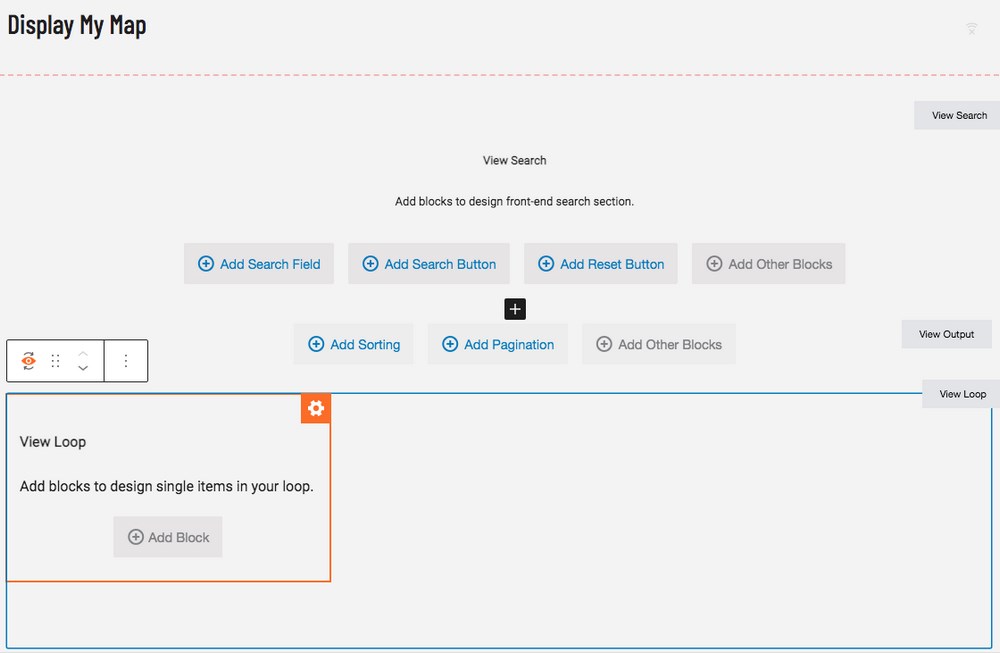 add block in view loop, display map