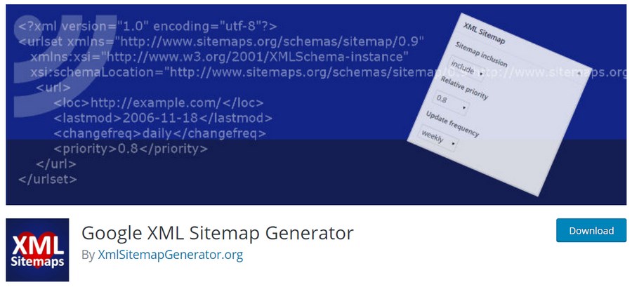 Google XML sitemap generator WordPress plugin