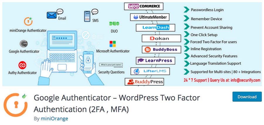 Google authenticator WordPress plugin