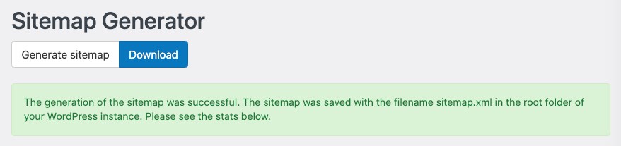 Sitemap generation process