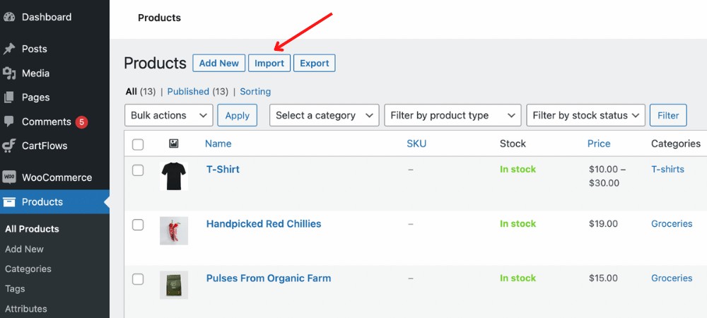 Import CSV