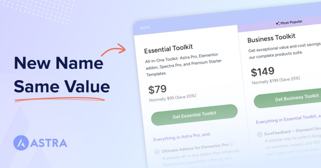 Astra Membership Plans Have New Names