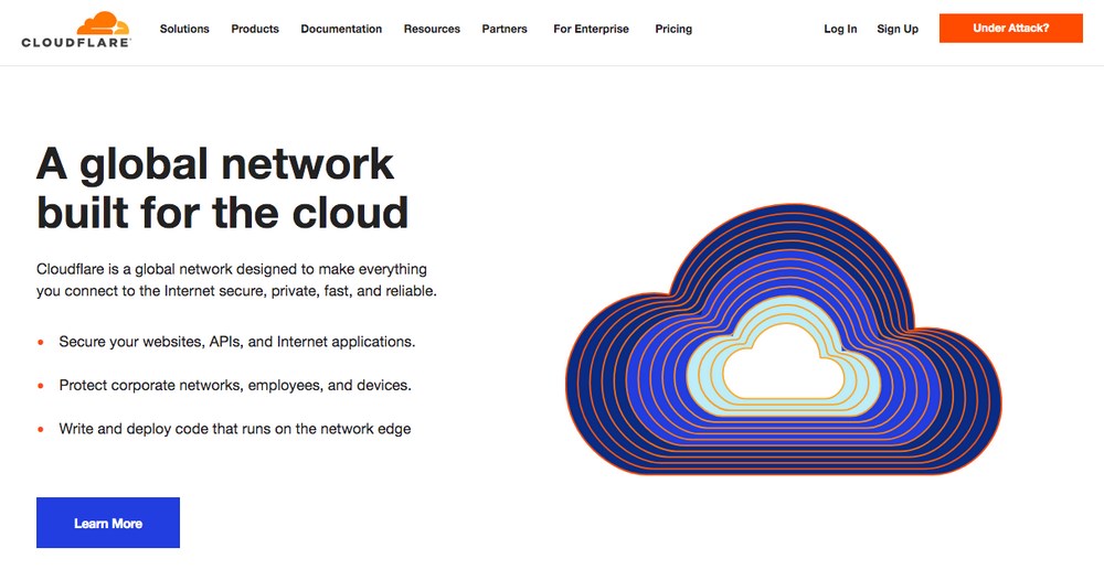 Cloudflare homepage