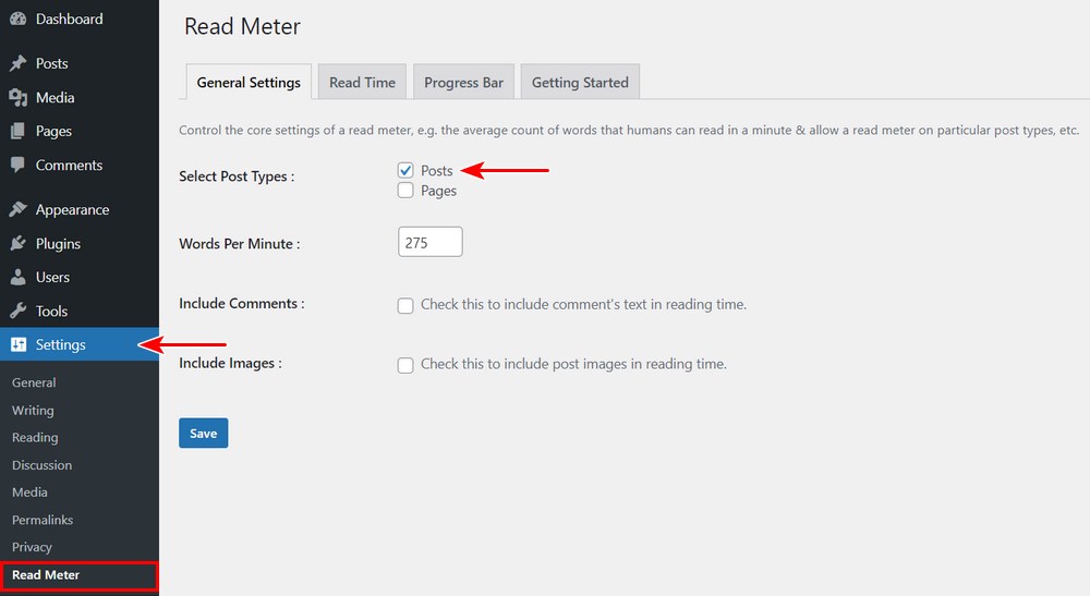 Read meter setting